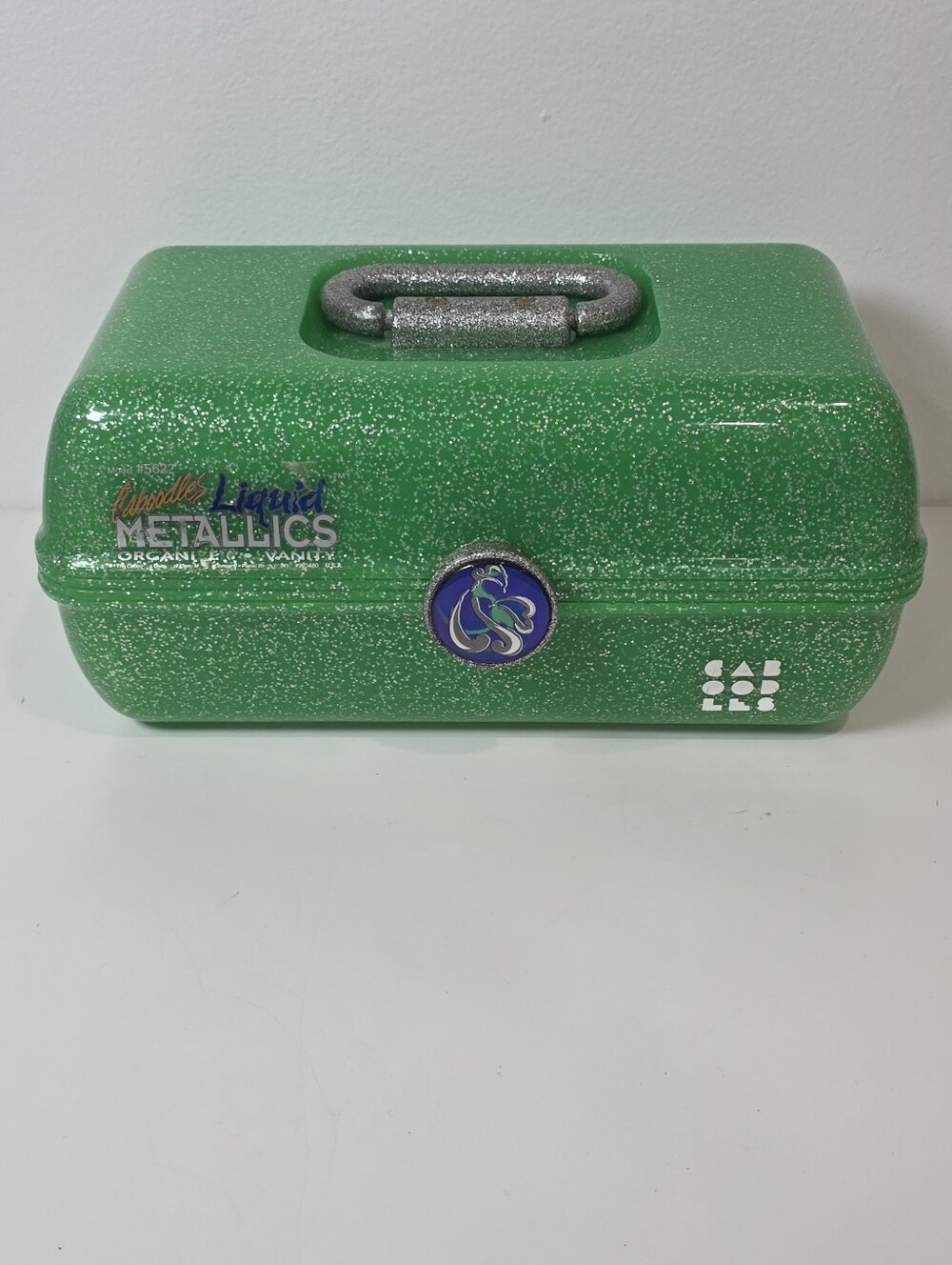 ⭐️ Vintage 90s Caboodles Vanity Case Liquid Metallics -Green Glitter
